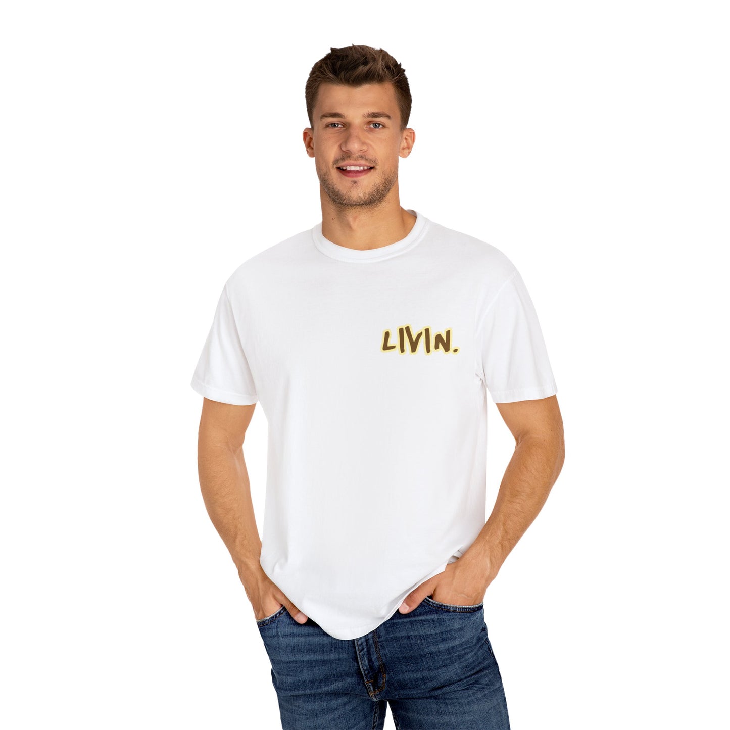 Garment-Dyed T-Shirt, Casual Vibe, Unisex Fashion, Trendy Tee for Everyday Wear, Perfect for Gifts, Chill Vibes, LIVIN.