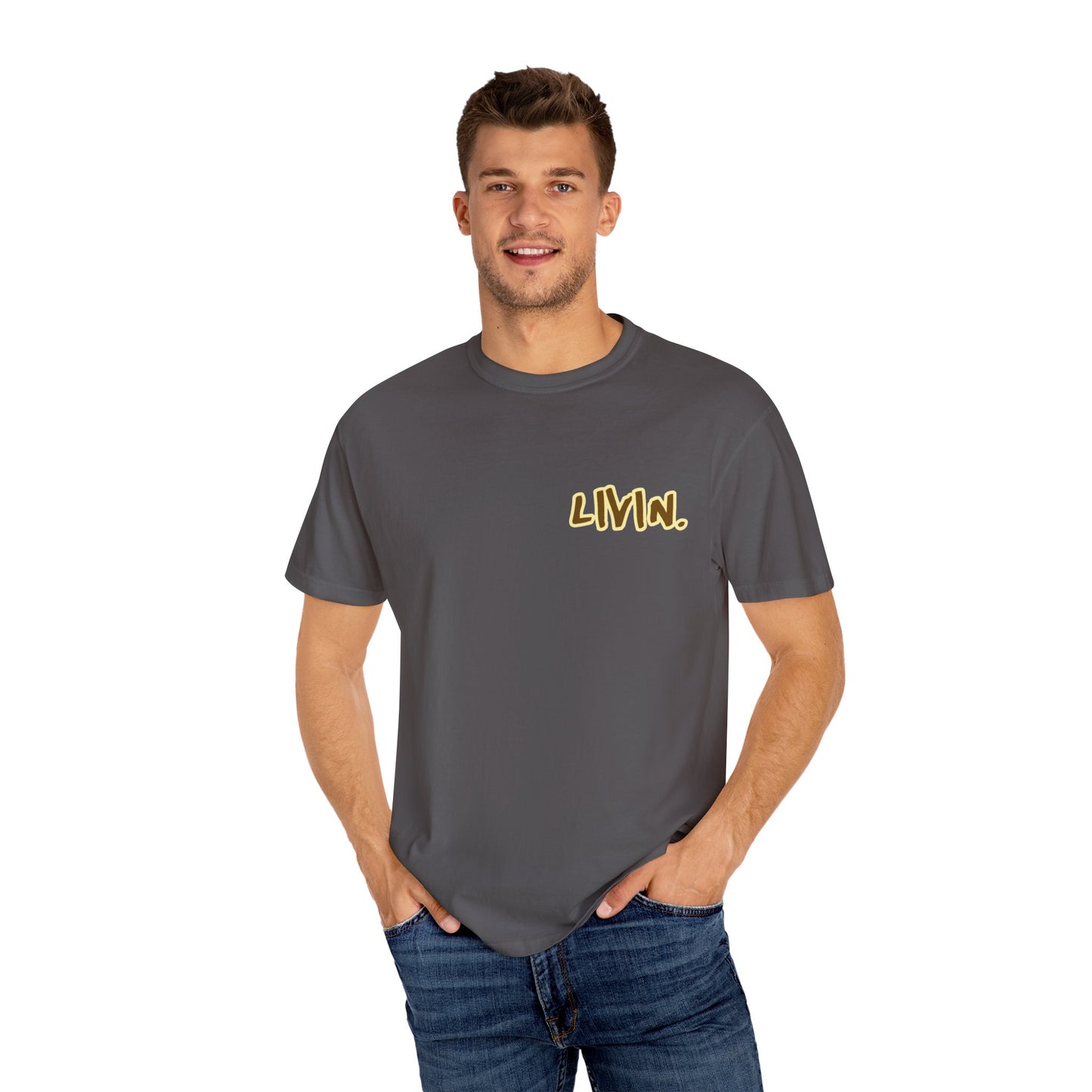 Garment-Dyed T-Shirt, Casual Vibe, Unisex Fashion, Trendy Tee for Everyday Wear, Perfect for Gifts, Chill Vibes, LIVIN.