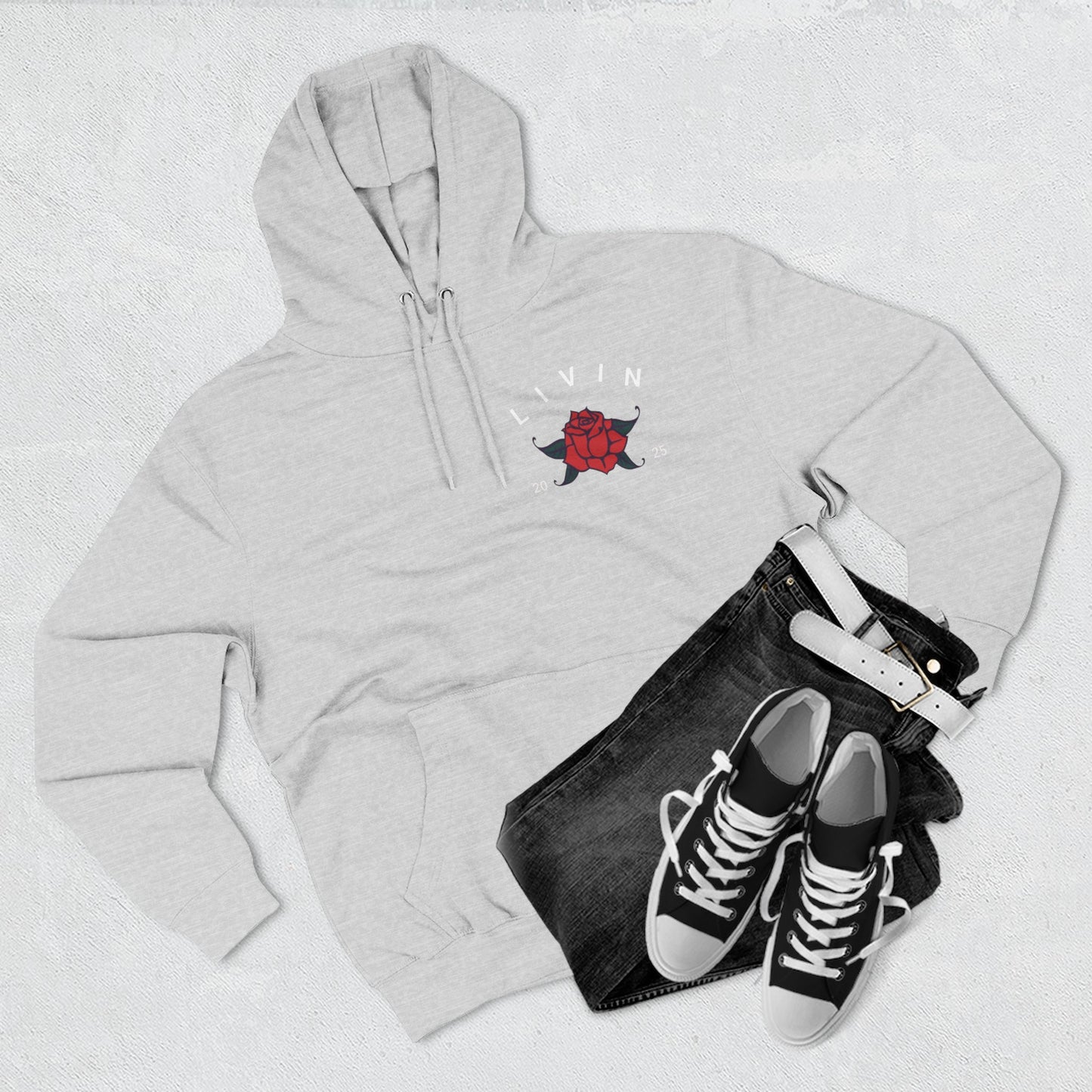 Stylish Rose Fleece Hoodie - Perfect for Casual Wear, Gifts, Streetwear, Everyday Comfort, Cozy Layering