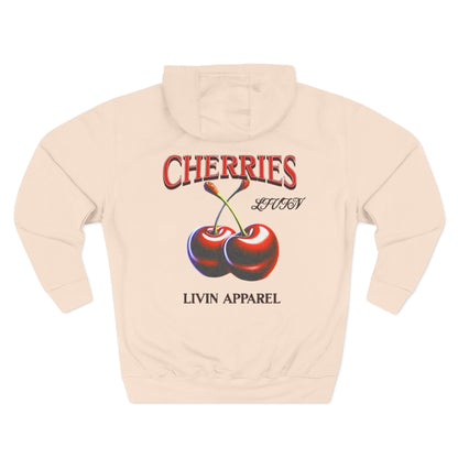 Chic Cherry Fleece Hoodie | Cozy Streetwear, Stylish Gift, Casual Outfit, Fall Fashion, Everyday Comfort