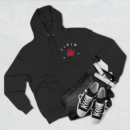 Stylish Rose Fleece Hoodie - Perfect for Casual Wear, Gifts, Streetwear, Everyday Comfort, Cozy Layering