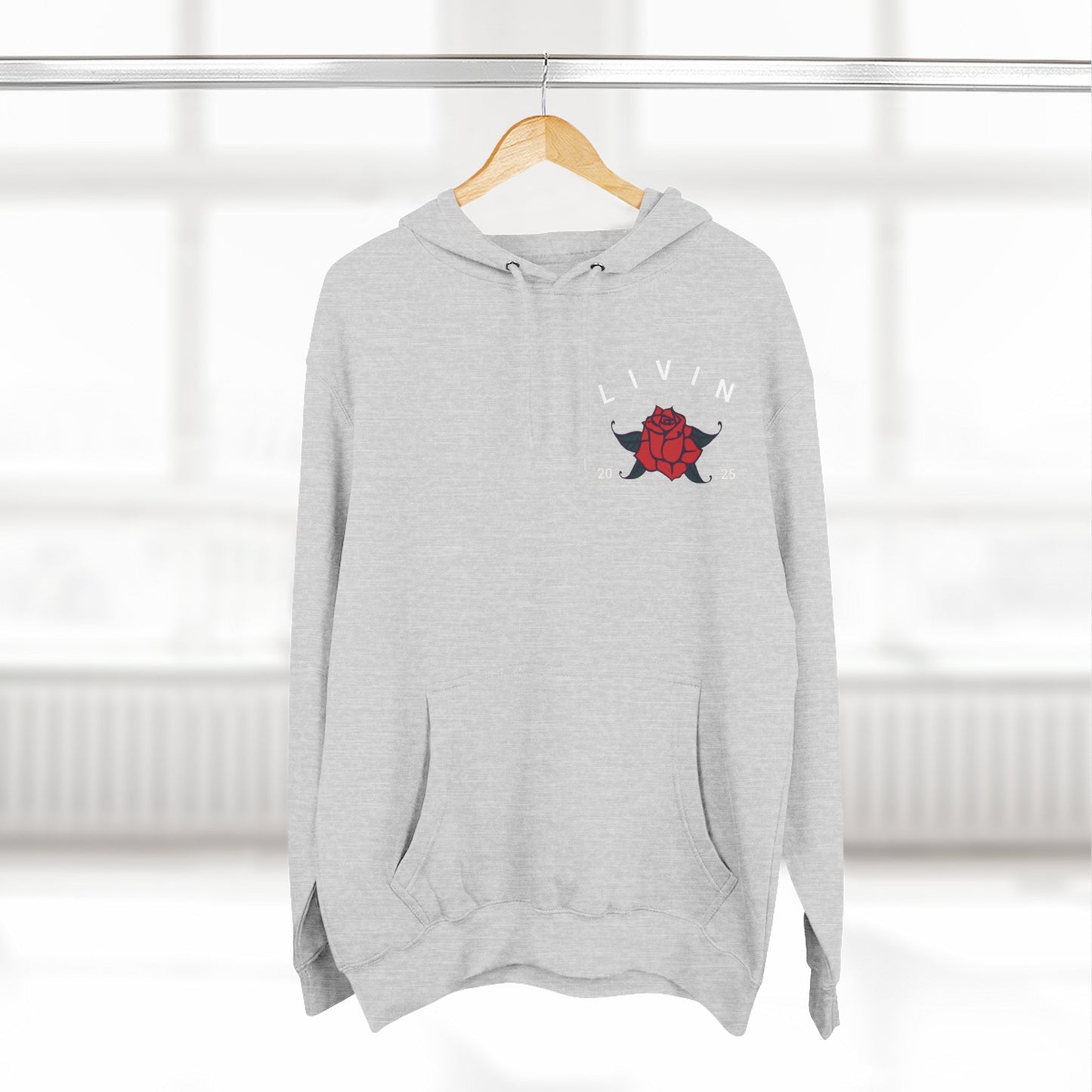 Stylish Rose Fleece Hoodie - Perfect for Casual Wear, Gifts, Streetwear, Everyday Comfort, Cozy Layering