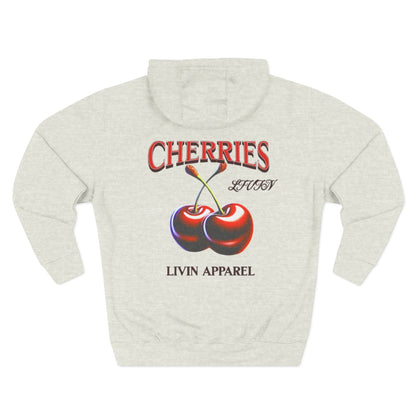 Chic Cherry Fleece Hoodie | Cozy Streetwear, Stylish Gift, Casual Outfit, Fall Fashion, Everyday Comfort