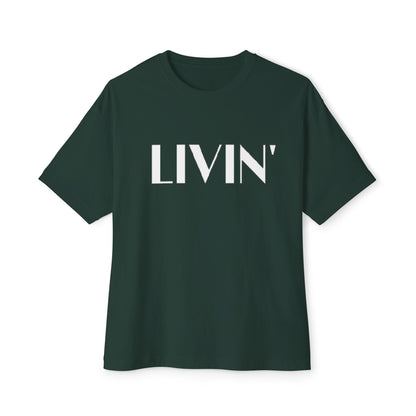 Relaxed LIVIN' Oversized Tee - Casual Comfort, Unisex Clothing, Gift for Friends, Perfect for Relaxing & Lounging