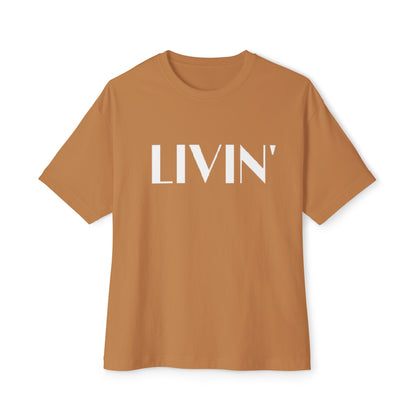 Relaxed LIVIN' Oversized Tee - Casual Comfort, Unisex Clothing, Gift for Friends, Perfect for Relaxing & Lounging