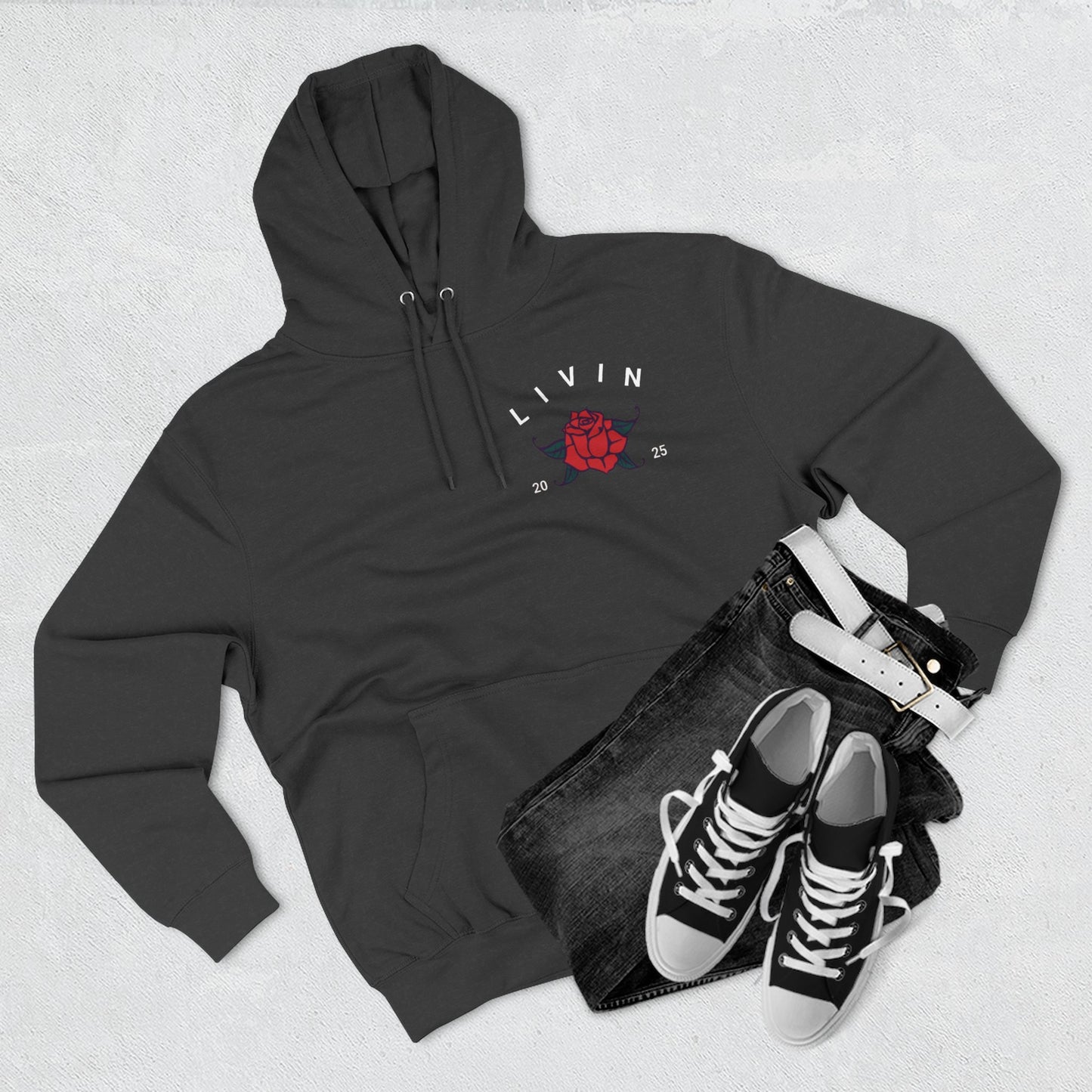 Stylish Rose Fleece Hoodie - Perfect for Casual Wear, Gifts, Streetwear, Everyday Comfort, Cozy Layering