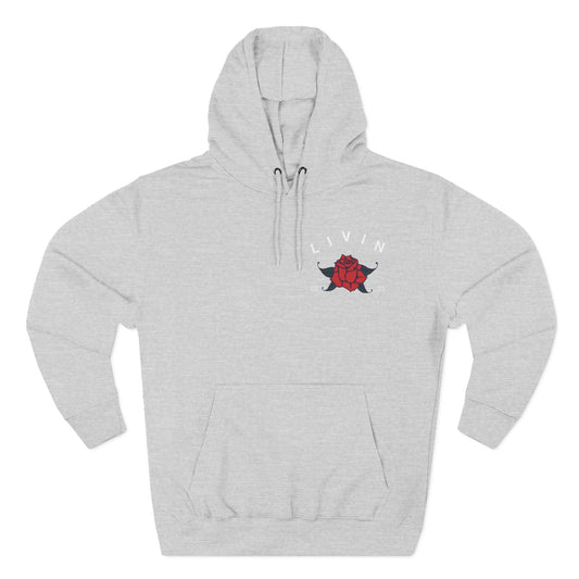 Stylish Rose Fleece Hoodie - Perfect for Casual Wear, Gifts, Streetwear, Everyday Comfort, Cozy Layering