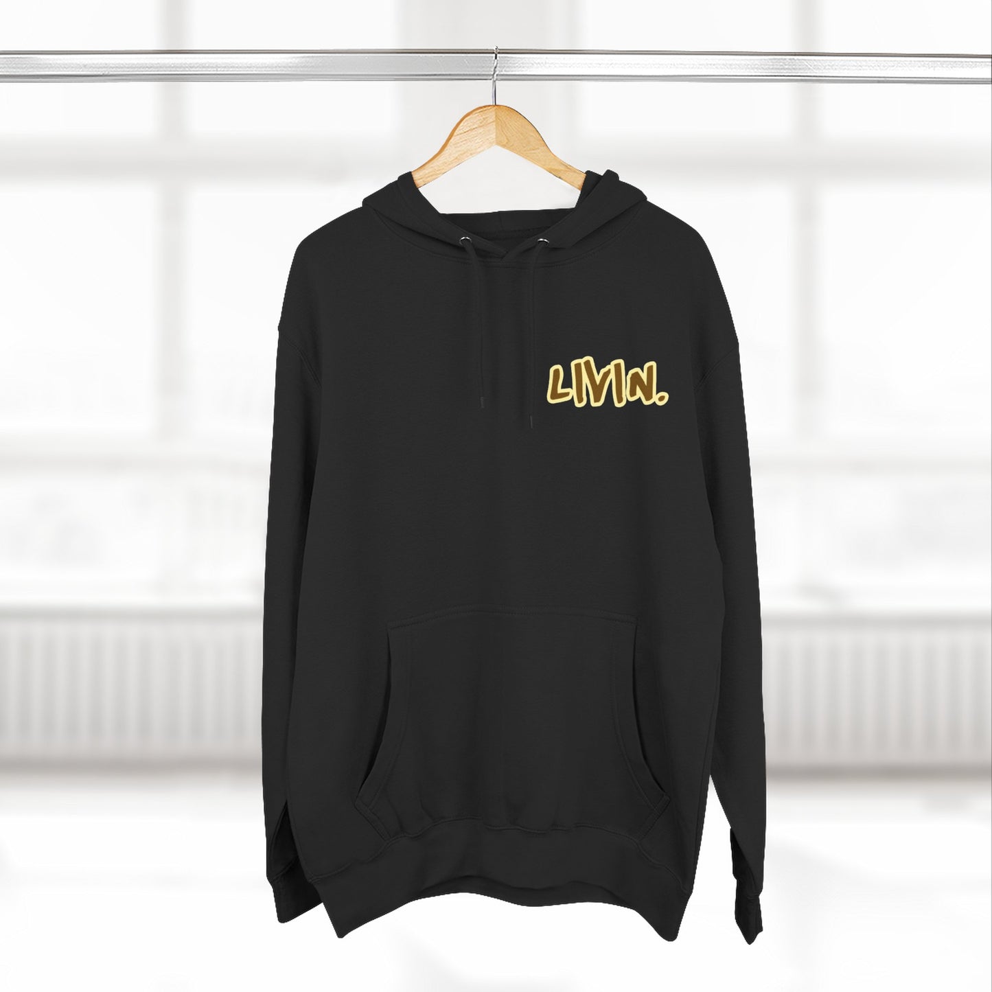 Cozy Graphic Hoodie with 'LIVIN' Design | Perfect for Casual Wear, Gift for Friends, Street Style Inspired, Fall Fashion, Unisex Hoodie