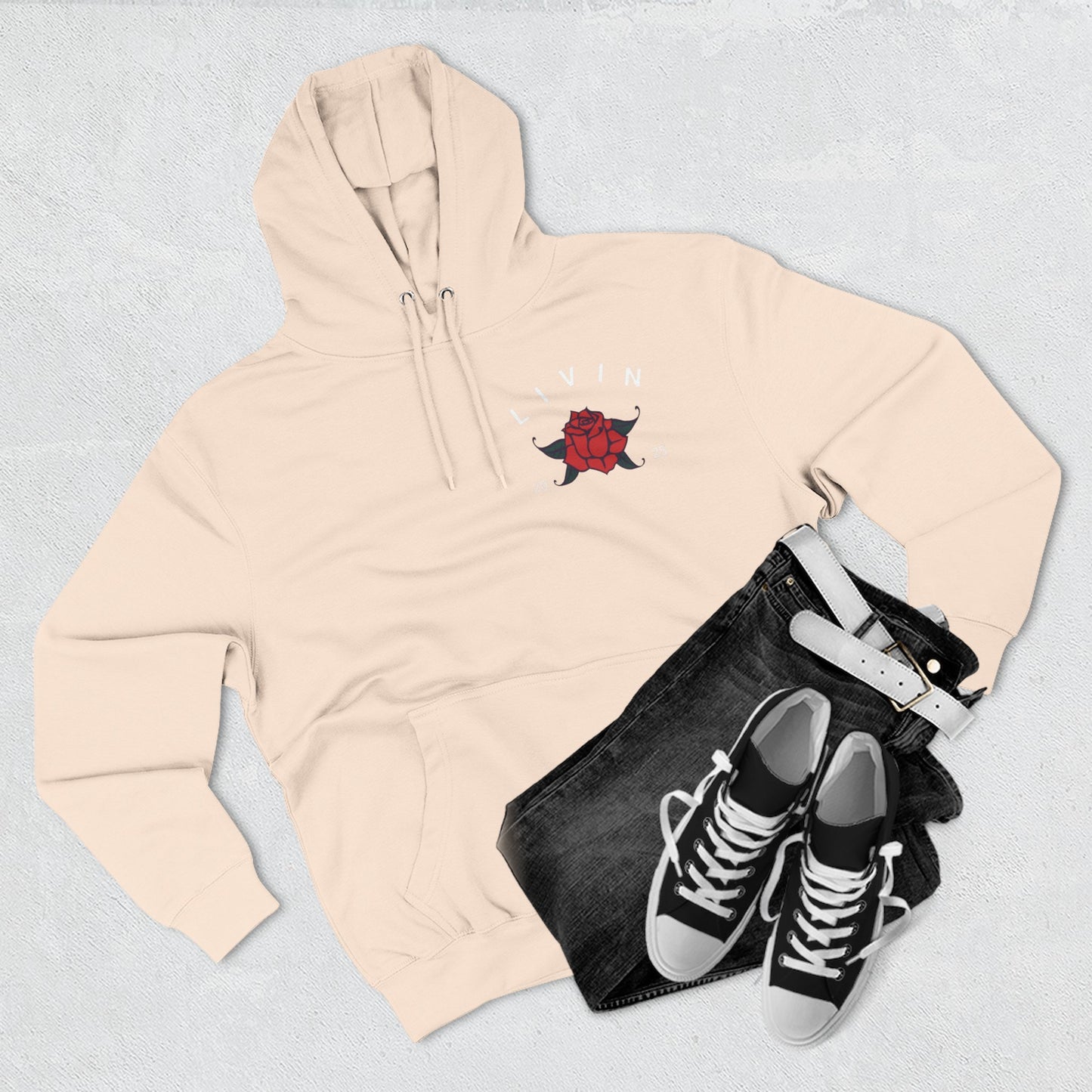 Stylish Rose Fleece Hoodie - Perfect for Casual Wear, Gifts, Streetwear, Everyday Comfort, Cozy Layering