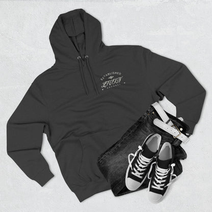 Three-Panel Fleece Hoodie, Cozy Streetwear, Perfect for Drivers, Race Fans, Casual Gifting, Graphic Hoodie, Year-Round Comfort