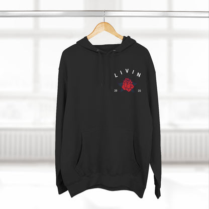 Stylish Rose Fleece Hoodie - Perfect for Casual Wear, Gifts, Streetwear, Everyday Comfort, Cozy Layering