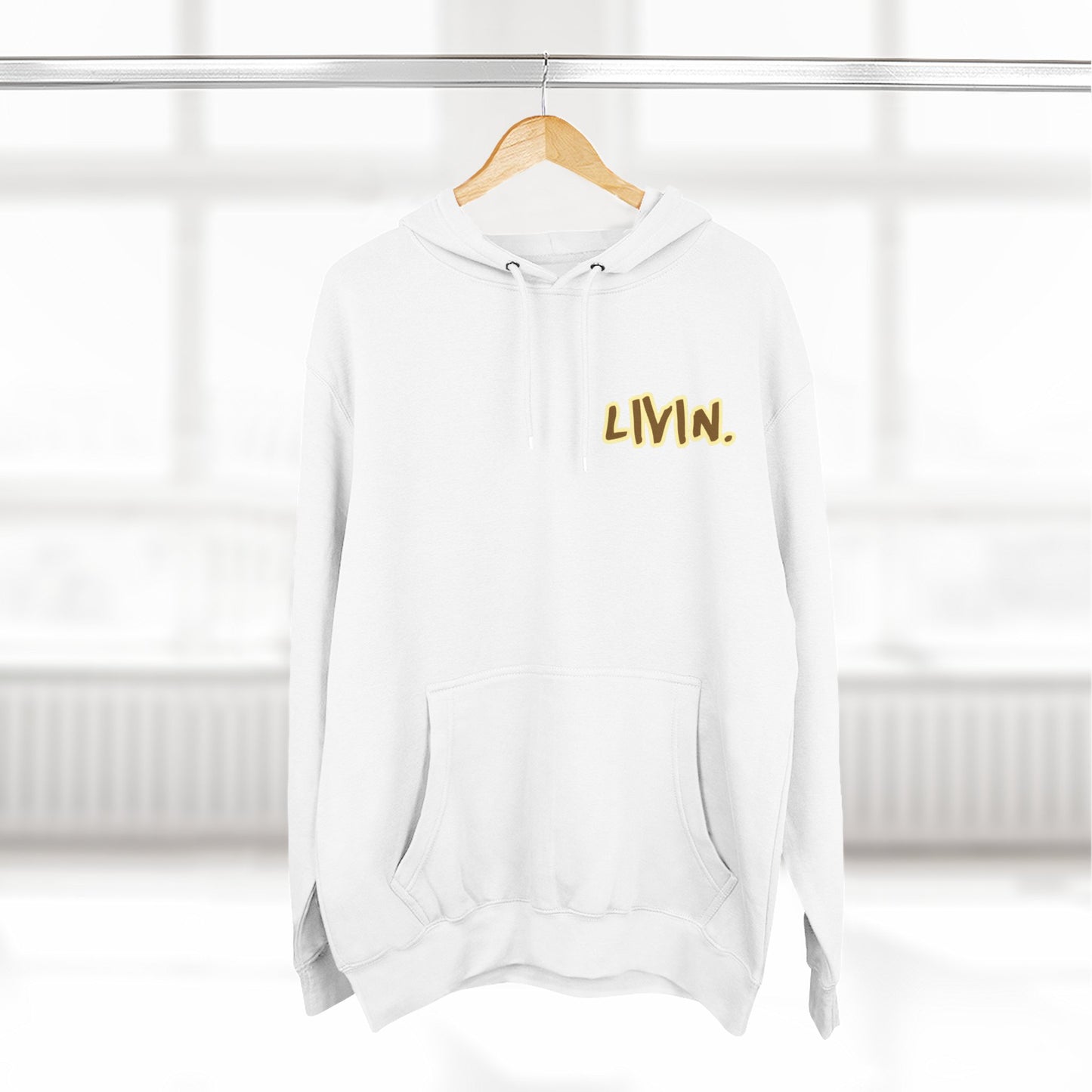 Cozy Graphic Hoodie with 'LIVIN' Design | Perfect for Casual Wear, Gift for Friends, Street Style Inspired, Fall Fashion, Unisex Hoodie