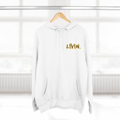 Cozy Graphic Hoodie with 'LIVIN' Design | Perfect for Casual Wear, Gift for Friends, Street Style Inspired, Fall Fashion, Unisex Hoodie