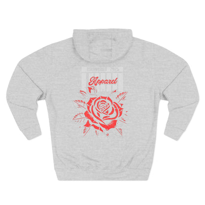 Stylish Rose Fleece Hoodie - Perfect for Casual Wear, Gifts, Streetwear, Everyday Comfort, Cozy Layering