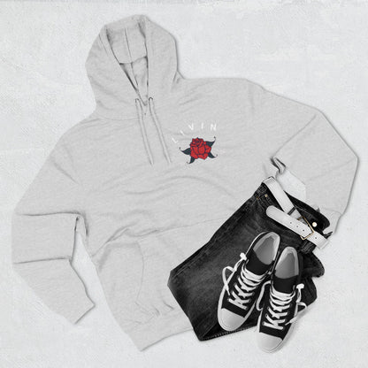 Stylish Rose Fleece Hoodie - Perfect for Casual Wear, Gifts, Streetwear, Everyday Comfort, Cozy Layering