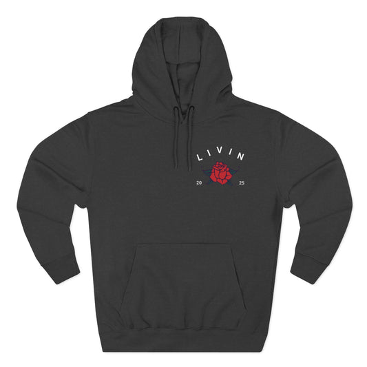 Stylish Rose Fleece Hoodie - Perfect for Casual Wear, Gifts, Streetwear, Everyday Comfort, Cozy Layering