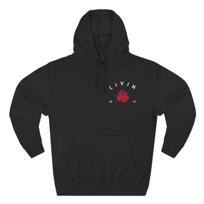 Stylish Rose Fleece Hoodie - Perfect for Casual Wear, Gifts, Streetwear, Everyday Comfort, Cozy Layering