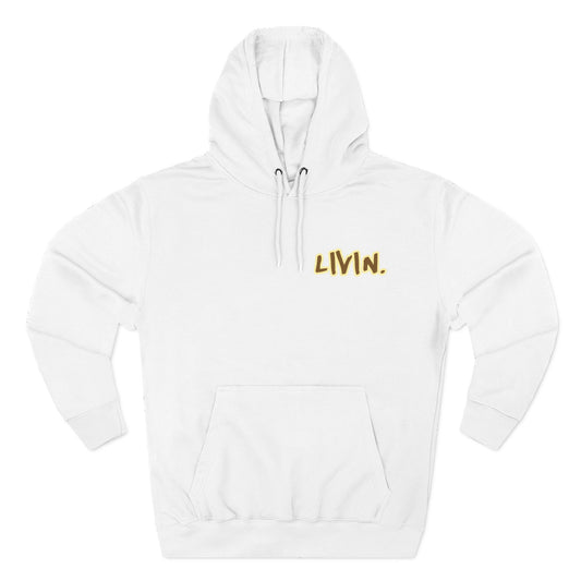 Cozy Graphic Hoodie with 'LIVIN' Design | Perfect for Casual Wear, Gift for Friends, Street Style Inspired, Fall Fashion, Unisex Hoodie